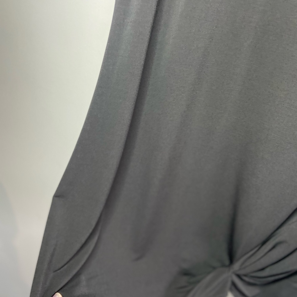 Black Tie Front Relaxed Short Sleeve T-Shirt - Picture 3 of 7